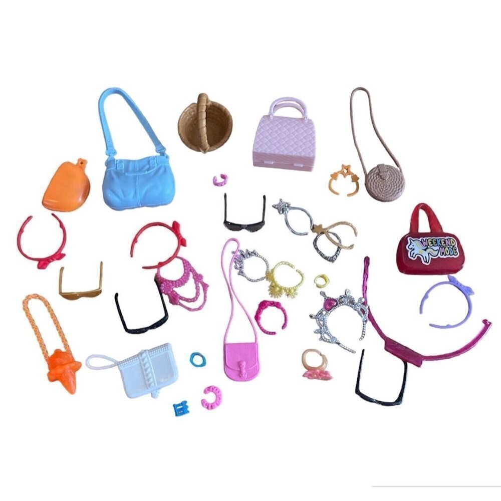 Barbie Doll Accessories Lot Purses Bags Clutch Headbands Glasses Fashionistas